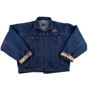 Vintage Denim Planet Hollywood Amsterdam Blue Jean Jacket 90s Size Large